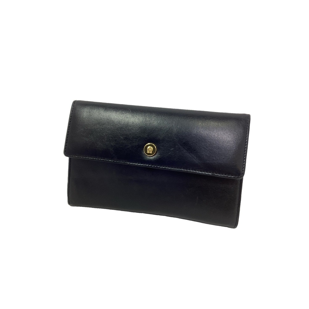 VTG  Etienne Aigner Black Leather Wallet, Trifold